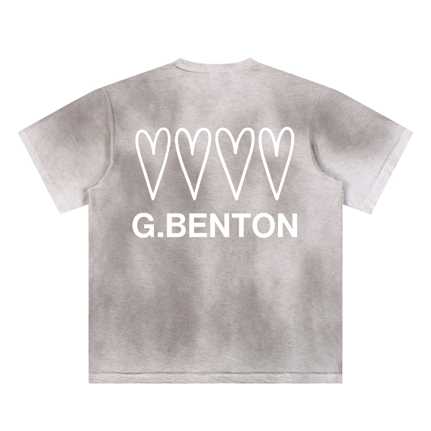 4 Hearts Sun Fade Hand-Painted Tee