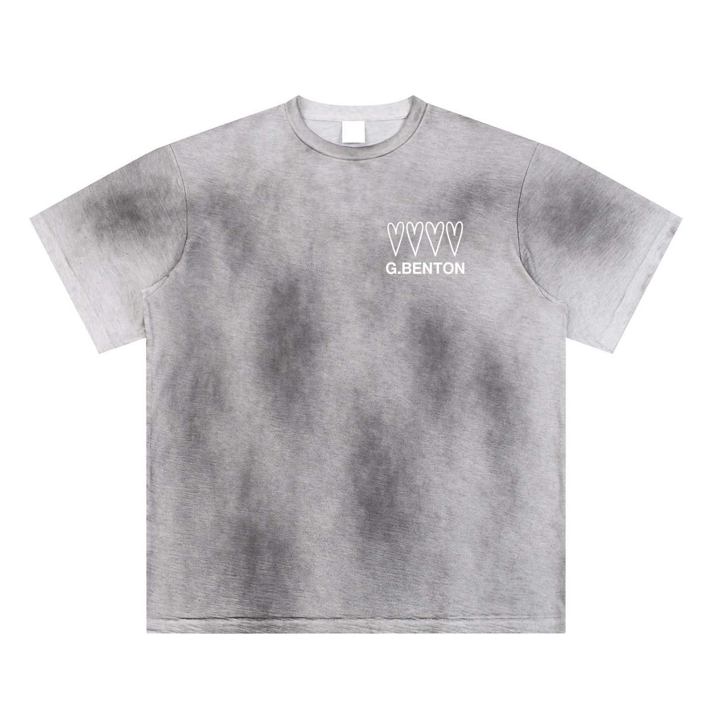 4 Hearts Sun Fade Hand-Painted Tee