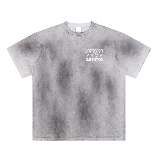 4 Hearts Sun Fade Hand-Painted Tee