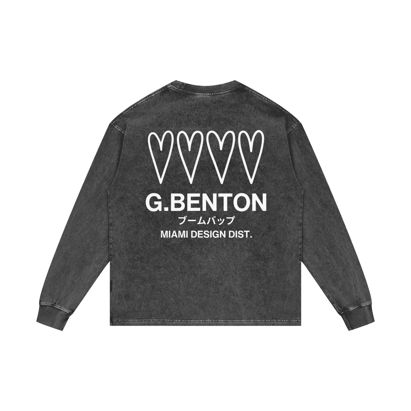 4 Hearts Acid Wash Oversized Long Sleeve Tee