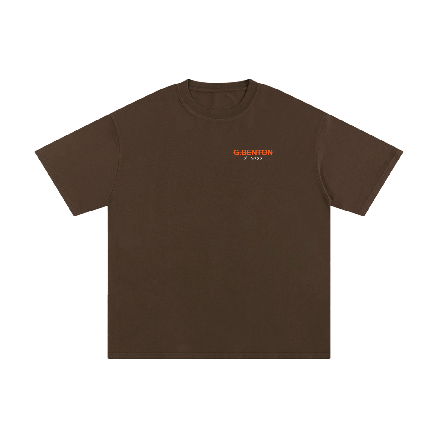 Strikethrough Core Tee – Orange/White – Front Logo Only