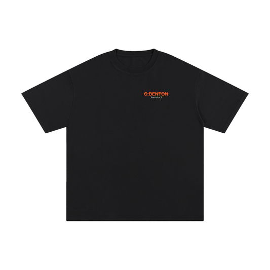 Strikethrough Core Tee – Orange/White – Front Logo Only
