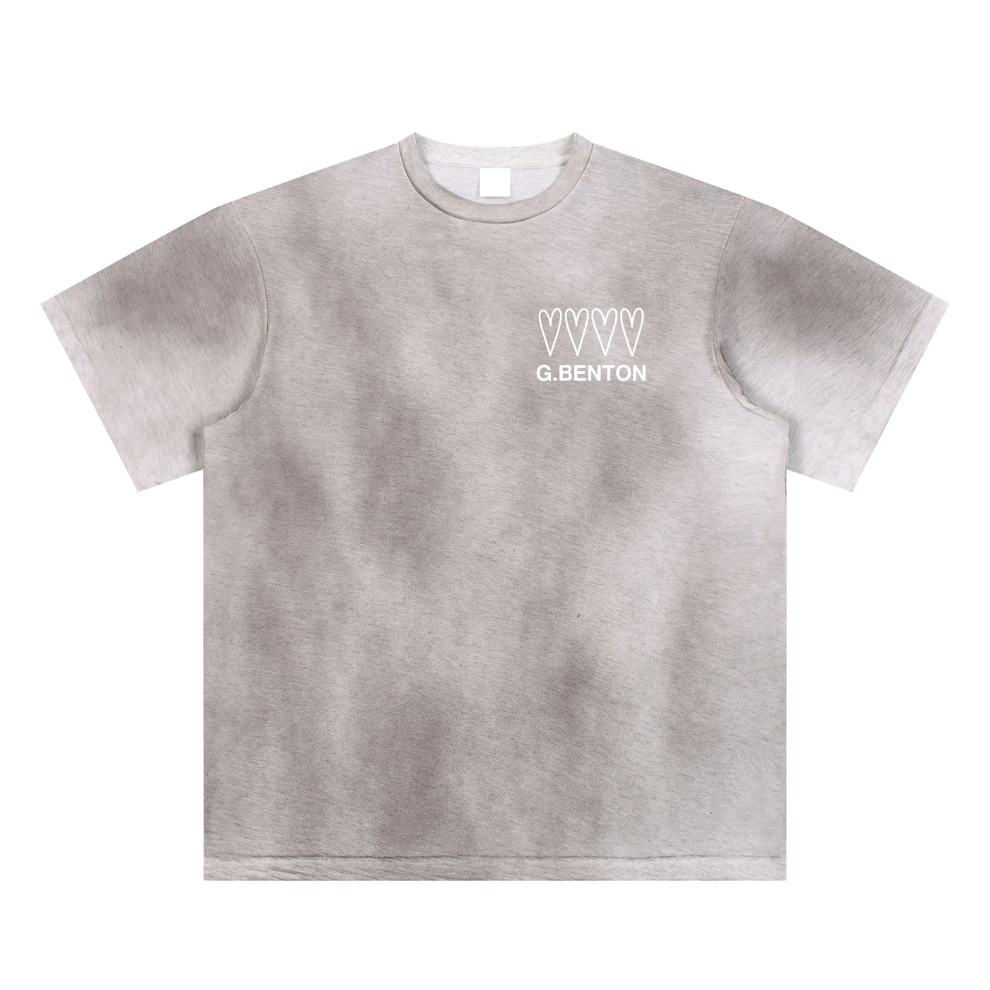 4 Hearts Sun Fade Hand-Painted Tee