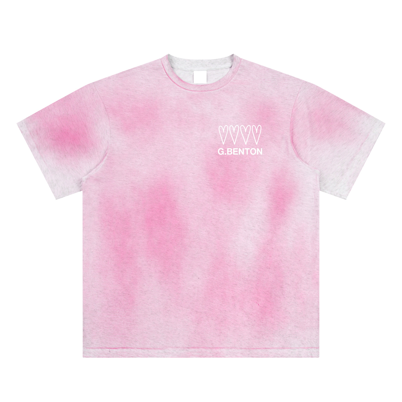 4 Hearts Sun Fade Hand-Painted Tee