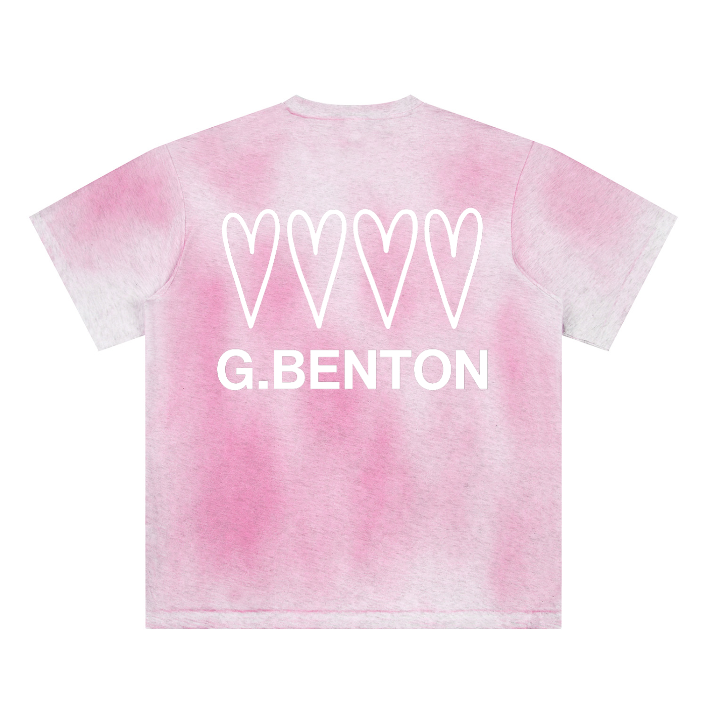 4 Hearts Sun Fade Hand-Painted Tee