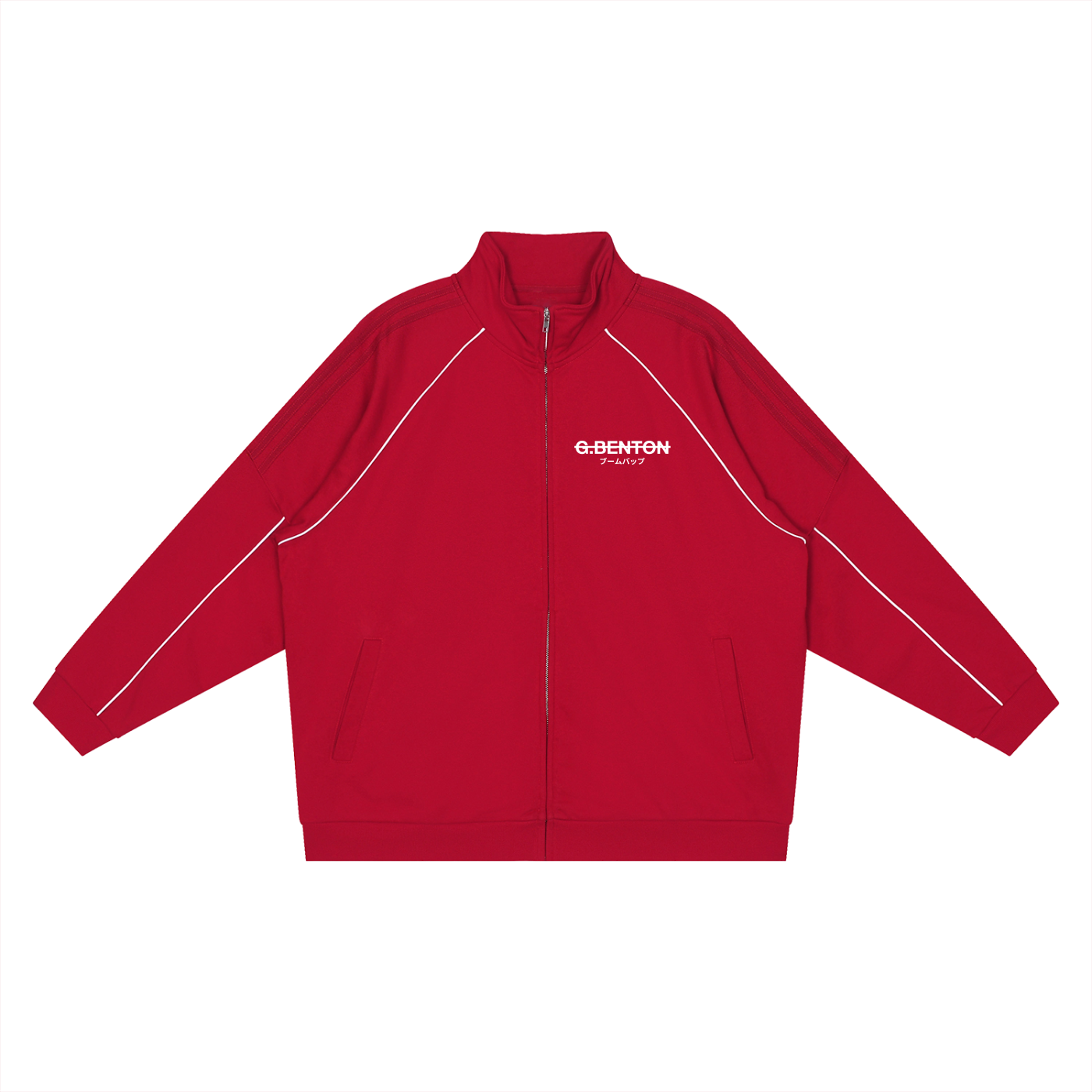 Strikethrough Reflection Striped Raglan Sleeve Jacket