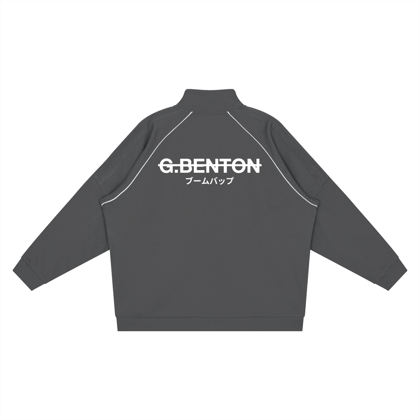 Strikethrough Reflection Striped Raglan Sleeve Jacket