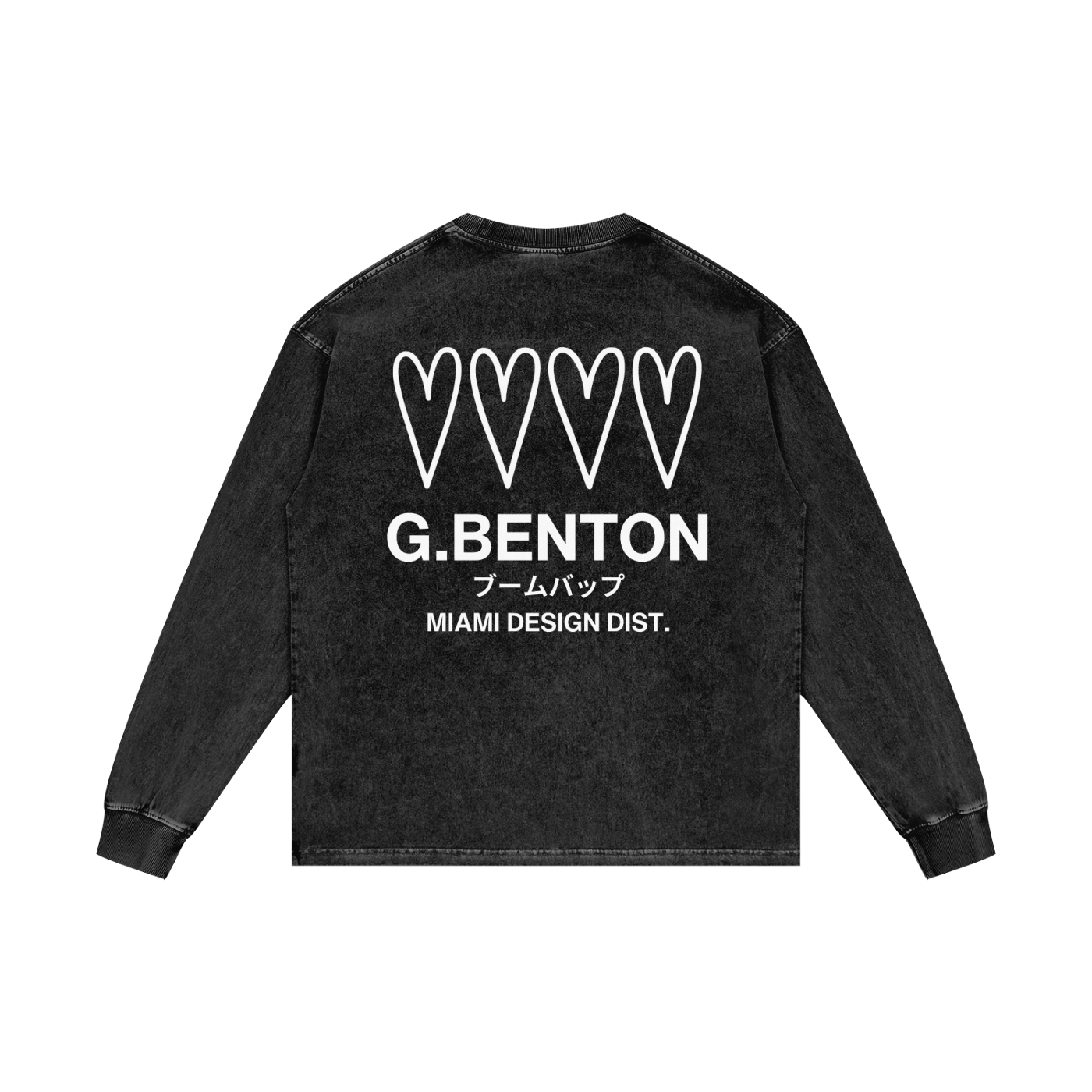 4 Hearts Acid Wash Oversized Long Sleeve Tee