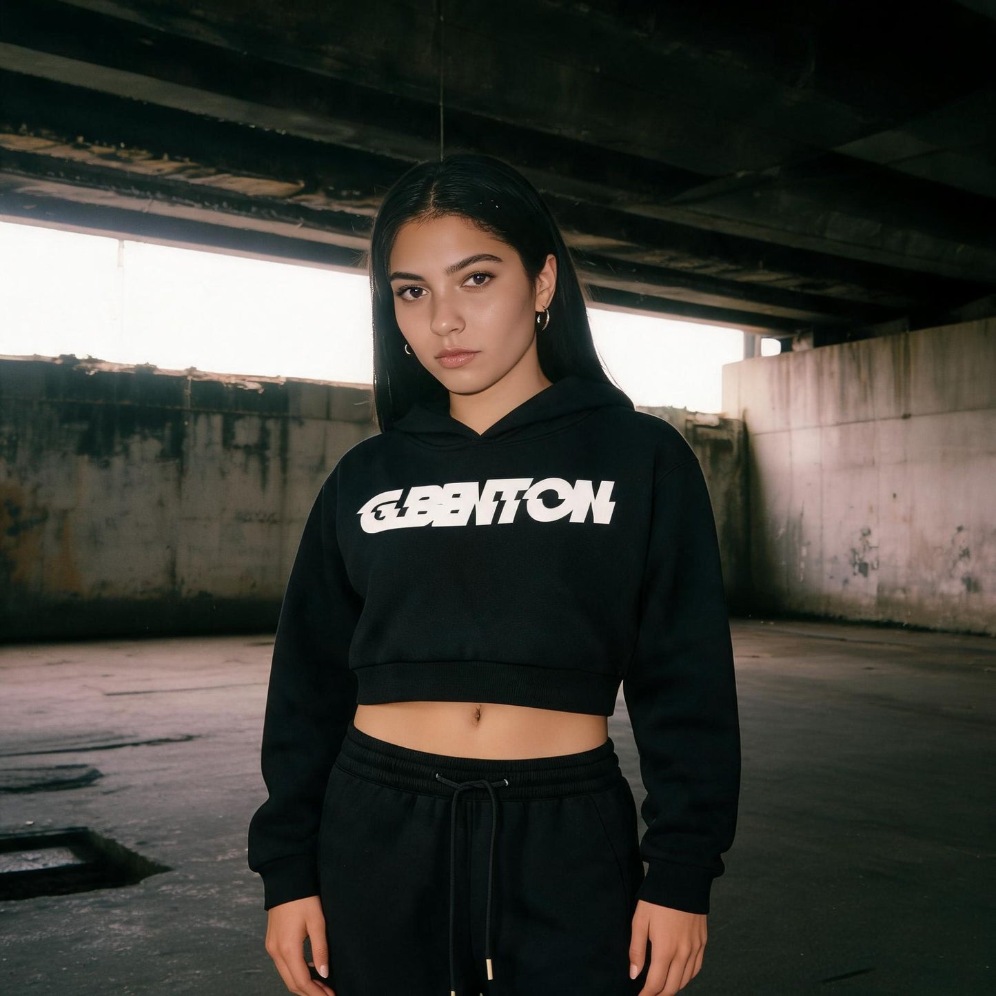Women's Afterimage Cropped Hoodie